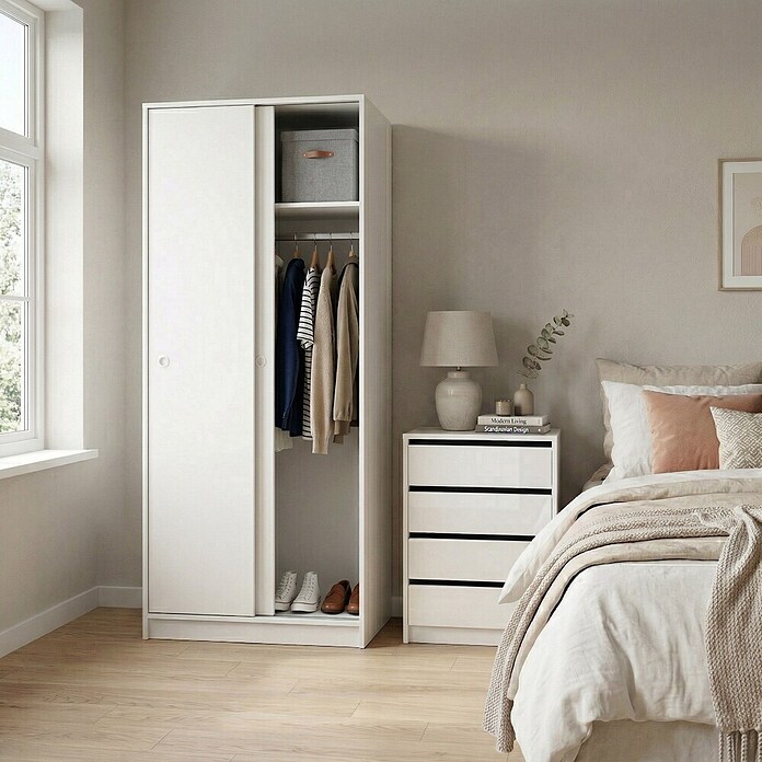 Muebles Pitarch Tibet Armario de puertas correderas (L x An x Al: 50 x 74 x 180 cm, Blanco) | BAUHAUS