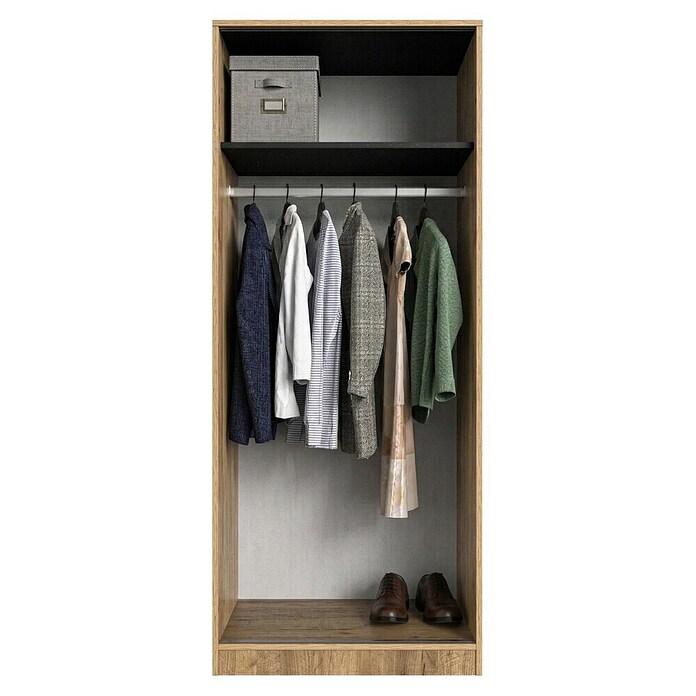 Muebles Pitarch Tibet Armario de puertas correderas (L x An x Al: 50 x 74 x 180 cm, Roble Kraft/Blanco) | BAUHAUS
