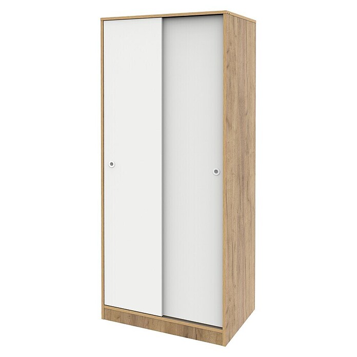 Muebles Pitarch Tibet Armario de puertas correderas (L x An x Al: 50 x 74 x 180 cm, Roble Kraft/Blanco) | BAUHAUS