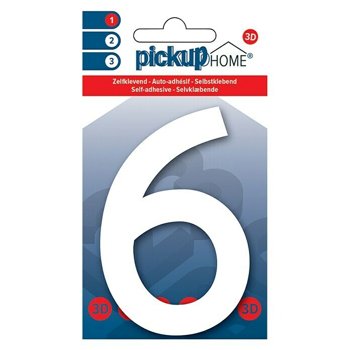 Pickup 3D Home Número (Altura: 10 cm, Plástico, Motivo: 6)