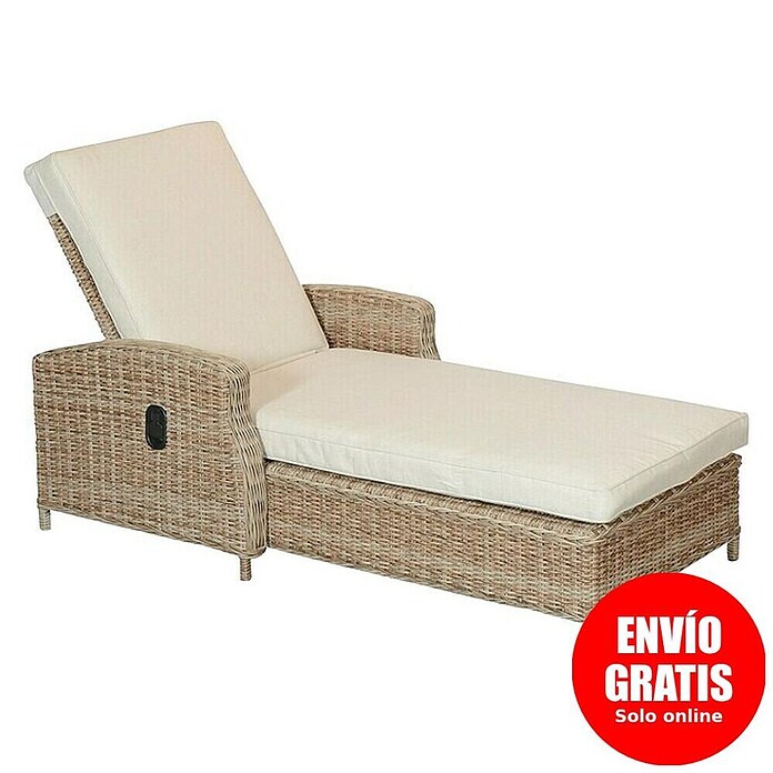 Tumbona Gotland (An x Pr x Al: 83,5 x 205 x 93,5 cm, Arena, Respaldo regulable)
