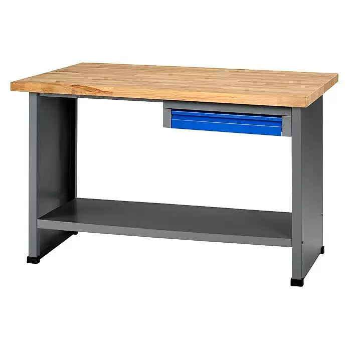 Küpper Profi Modul System Werkbank - Ultramarinblau, Hammerschlag-Silber, Anzahl Schubladen: 1 Stk. - Vorderansicht