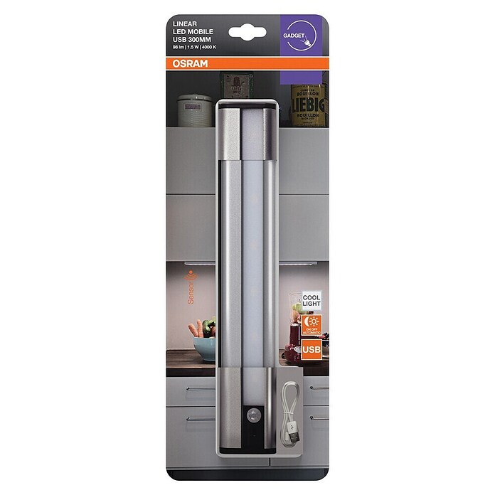 LED-Unterbauleuchte (1,4 W, Kaltweiß, Länge: 300 mm, Betriebsart: Batteriebetrieben)