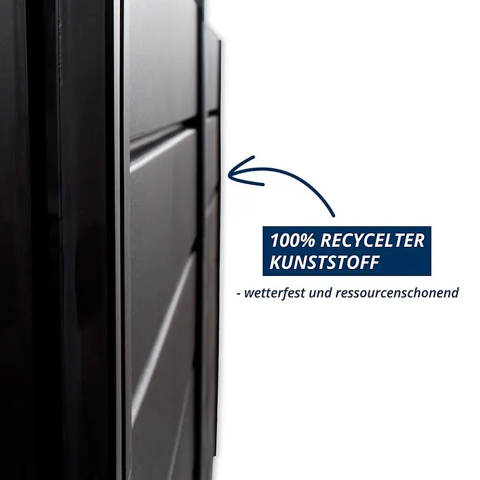 KHW Hochbeet Demeter XXL - 158 x 82 x 92 cm, Kunststoff, Anthrazit - Dunkle, lamellierte Platte eines Produkts aus 100 % recyceltem, wetterfestem Kunststoff.