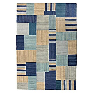 Kayoom Flachgewebeteppich Intenso 315 (Blau, 230 x 160 cm, 80 % Wolle, 20 % Baumwolle)