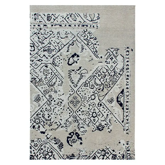 Kayoom Flachgewebeteppich River 120 - Grau/Schwarz, 170 x 120 cm, 70 % Baumwolle, 30 % Polyester - Dieser moderne Teppich in Beige und Schwarz ist ein echter Hingucker. Das abstrakte Muster verleiht jedem Raum eine künstlerische Note.