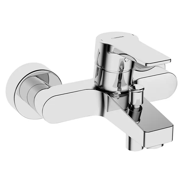 Hansa Twist Badewannenarmatur I - Ausladung Armatur: 162 mm, Chrom, Glänzend - Glänzender Chrom-Wasserhahn mit modernem Design. Ideal für jedes Badezimmer, bietet er Funktionalität und Stil.