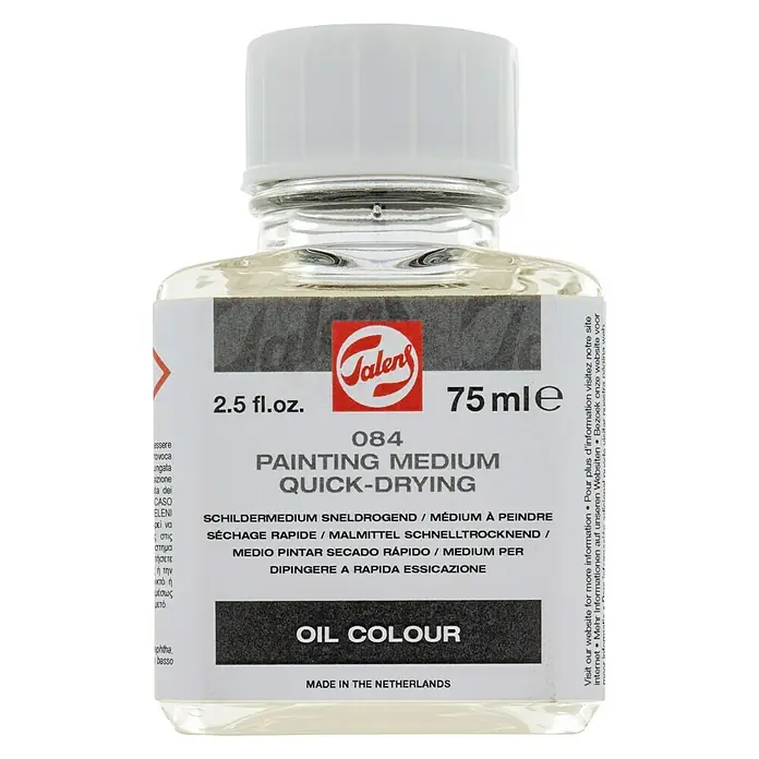 Talens Medium para pintar Secado rápido - Brillante, 75 ml - Bote de Talens 084 Medium para pintar, un óleo de secado rápido para artistas.