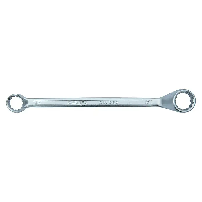 Connex Llave de anillo doble - Ancho de llave: 24 mm - 27 mm - Llave de tubo Connex, tamaños de llave 24 y 27. La herramienta está fabricada con material robusto y es ideal para trabajos de taller.