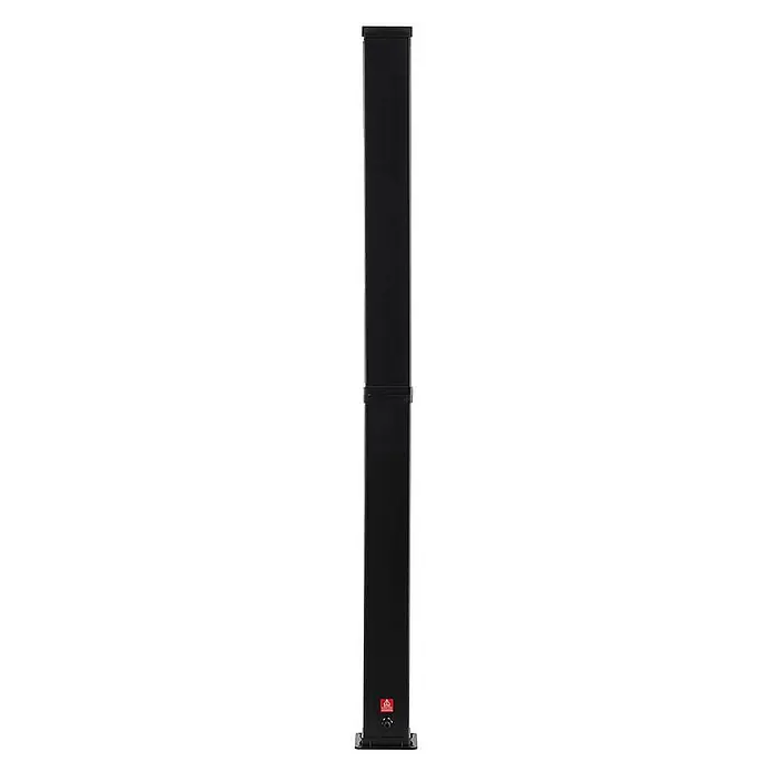 Home Deluxe Solardusche OLYMP - Höhe: 217 cm, Kunststoff, Schwarz Matt, 40 l - Schwarzer Linearantrieb mit Warnschild und Grundplatte.