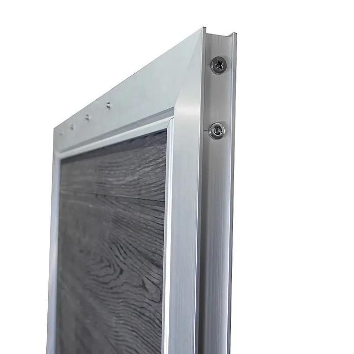 Home Deluxe Gartentor CALLATOR - Anthrazit, Verbundwerkstoff - Silberner Aluminiumrahmen mit dunkler Holzoptikplatte, verschraubt.