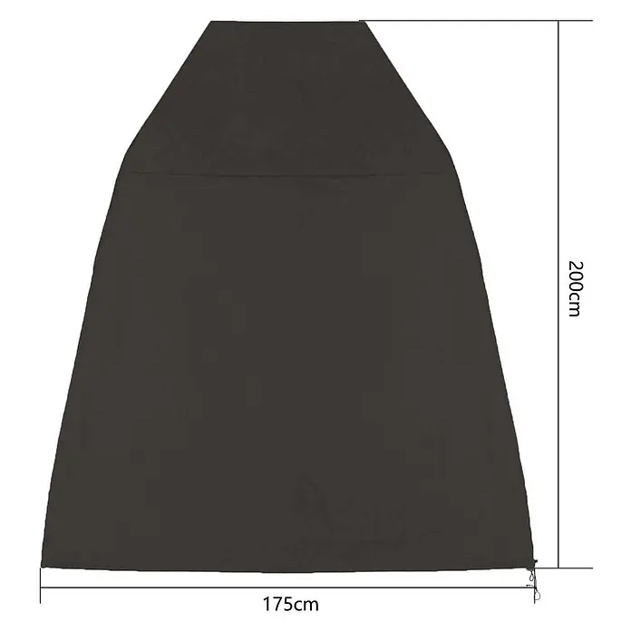 Home Deluxe Hängesessel Regenabdeckung CAPE CIELO - Kunststoff, Schwarz - Dunkelgraue trapezförmige Abdeckung mit spitzer Oberseite, 200 cm hoch und 175 cm breit.