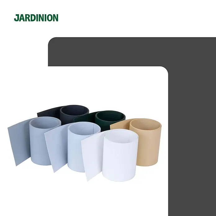 Jardinion Sichtschutzelement 10x Sichtschutzstreifen 2,52m PVC 6mm Rillen Weiß - Kunststoff, Weiß - Rollen flexibler Rasenkanten in Hellblau, Weiß, Dunkelblau, Dunkelgrün und Beige.