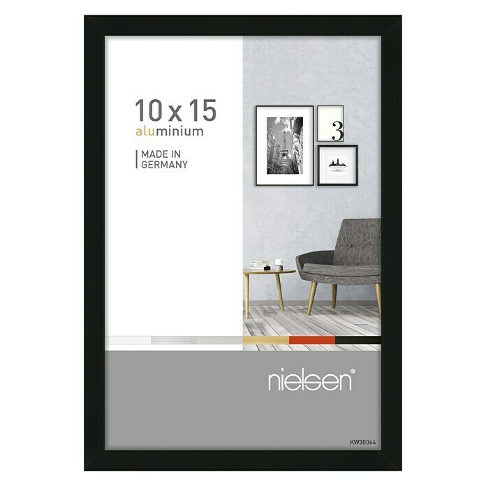 Nielsen Bilderrahmen Pixel (Schwarz, 10 x 15 cm, Aluminium)