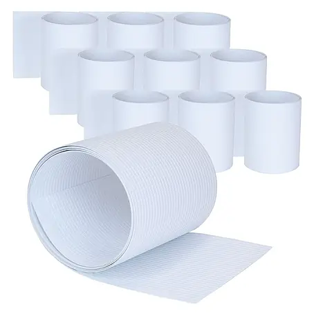 Jardinion  Sichtschutzelement 10x Sichtschutzstreifen 2,52m PVC 6mm Rillen Weiß