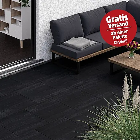 Terrassenfliese Garden Black Struktur