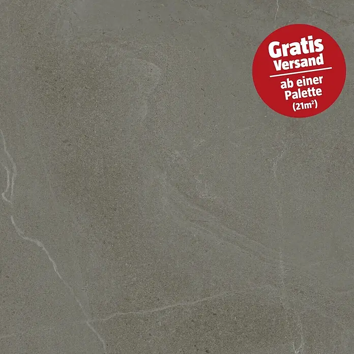 Terrassenfliese Slate 2.0 - 100 x 100 x 2 cm, Anthrazit, Matt - Dunkelgraue Fliese in Steinoptik mit subtiler heller Äderung.