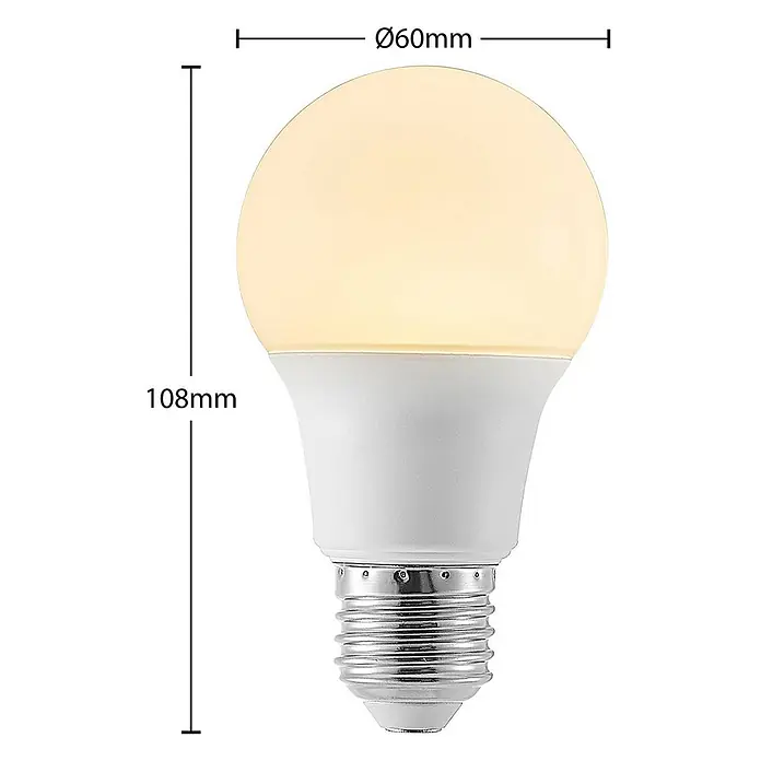 Arcchio LED-Lampe E27 LED 8W - E27, Nicht Dimmbar, Warmweiß, 806 lm, 8 W - Weiße, mattierte LED-Glühbirne mit Schraubsockel, 108mm hoch, 60mm Durchmesser.