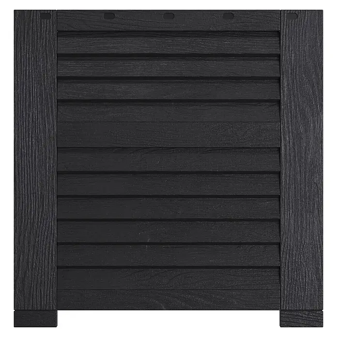 Hochbeet mit Staufläche - L x B x H: 150 x 76 x 78 cm, Kunststoff, Anthrazit - Dunkelgraues strukturiertes Fensterladen mit horizontalen Lamellen.