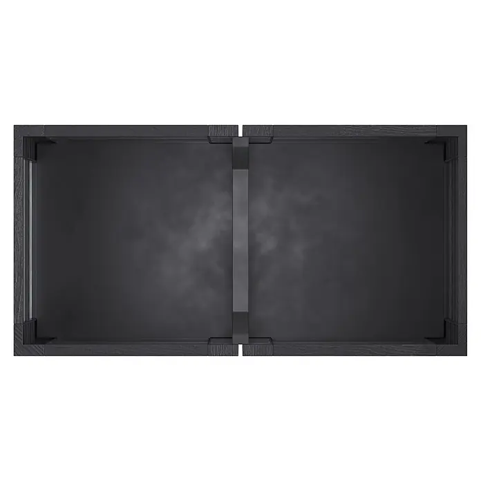 Hochbeet mit Staufläche - L x B x H: 150 x 76 x 78 cm, Kunststoff, Anthrazit - Dunkelgrauer rechteckiger Organizer mit zwei Fächern und dunklem Holzrahmen.