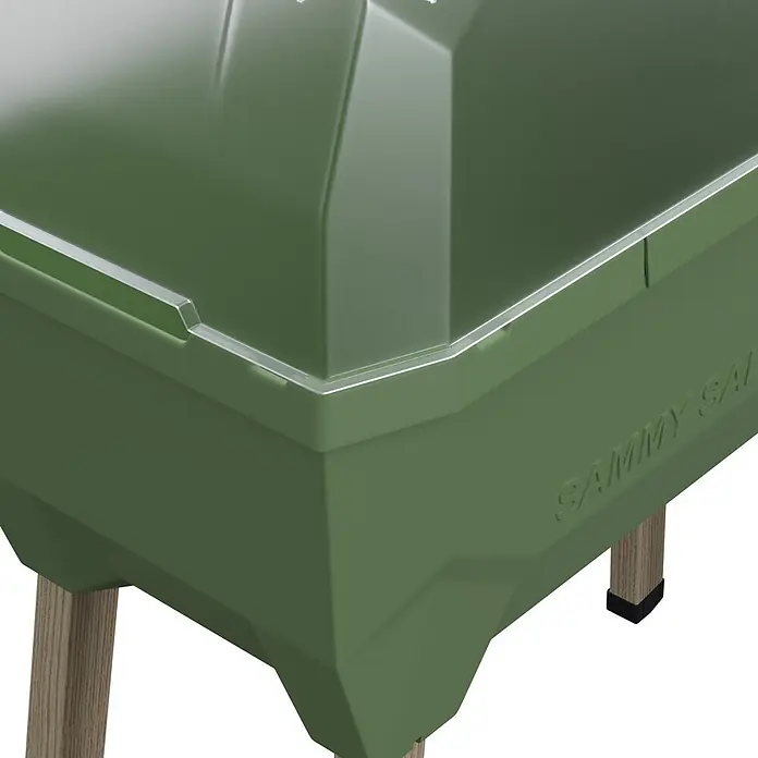 Gusta Garden Hochbeet Sammy Salad - 79 x 37,5 x 95 cm, Kunststoff, Dunkelgrün - Grüne Sammy Salad Wurmfarm aus Kunststoff mit hellen Holzbeinen.
