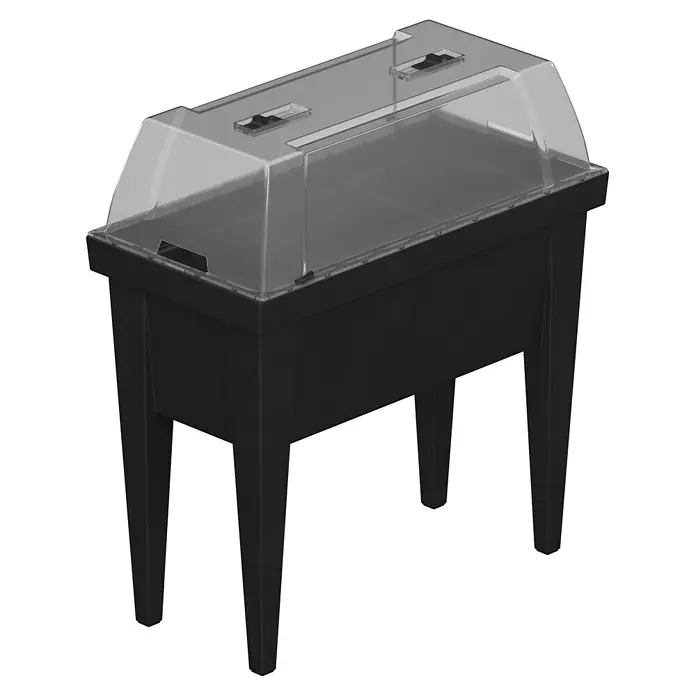 Hochbeet mit Haube - 80 x 40 x 88 cm, Kunststoff, Anthrazit - Schwarzes Hochbeet mit transparenter Abdeckung, ideal für Pflanzen und Setzlinge.