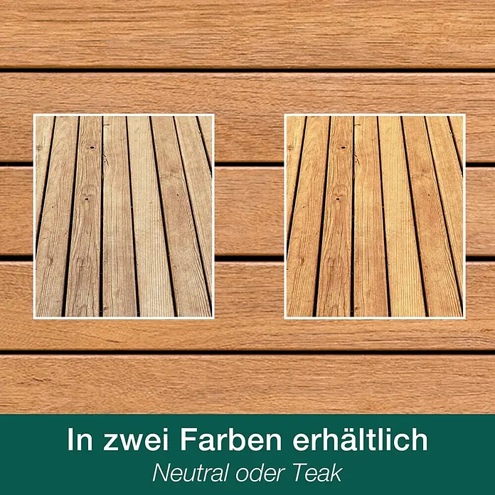 Bona Home Terrassen-Öl - Teak, 2,5 l - Holzterrassen in zwei Farben: neutrales Naturholz und dunkles Teakholz.