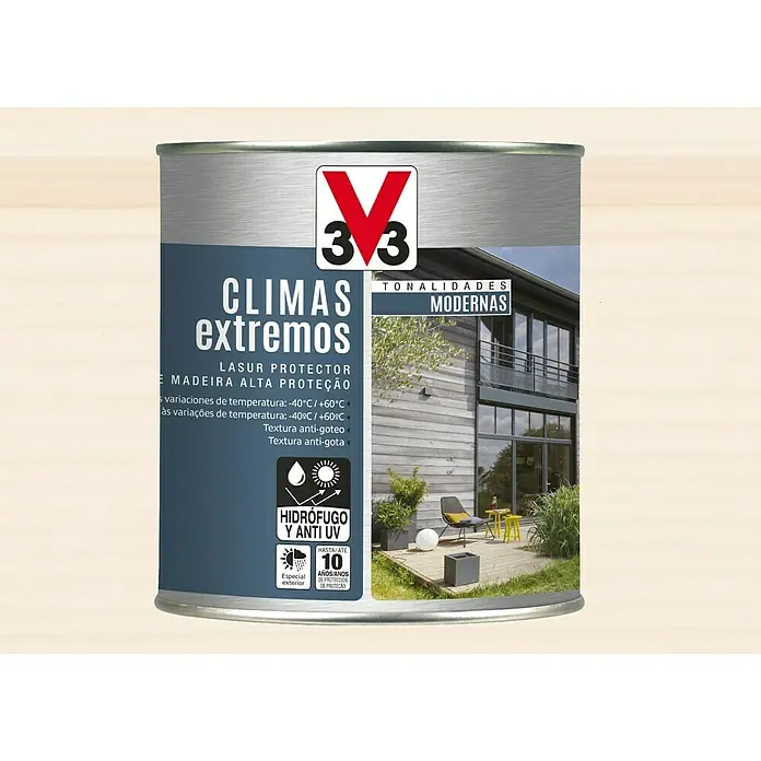 V33 Protector para madera Climas Extremos - Cedro, 750 ml - Bote de lasur protector V33 Climas Extremos para madera, de alta protección y larga durabilidad.