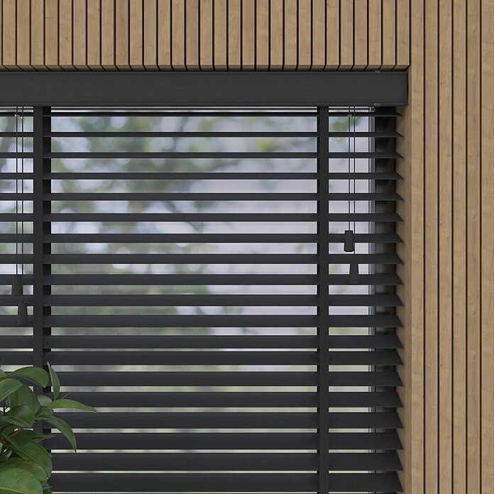 Jalousie Bambus (B x H: 250 x 240 cm, Schwarz, Holz) | BAUHAUS