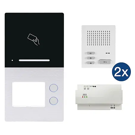 Türsprechanlage HHG 2-Familien-Audioset Villa AP mit RFID