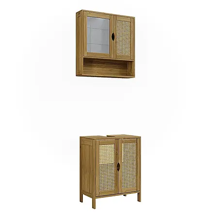 Vicco  Badmöbel-Set Liora Bambus 2 Teile