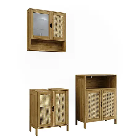 Vicco  Badmöbel-Set Liora Bambus 3 Teile