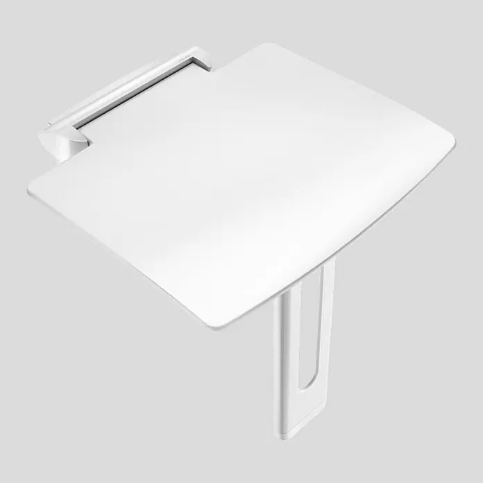 Delabie WC-Sitz Delabie Abnehmbarer Dusch-Klappsitz mit Fuß weiß Be-Line - Weiß - Weißer ergonomischer Desktop-Dokumentenhalter mit Ablageschiene und stabilem Standfuß.