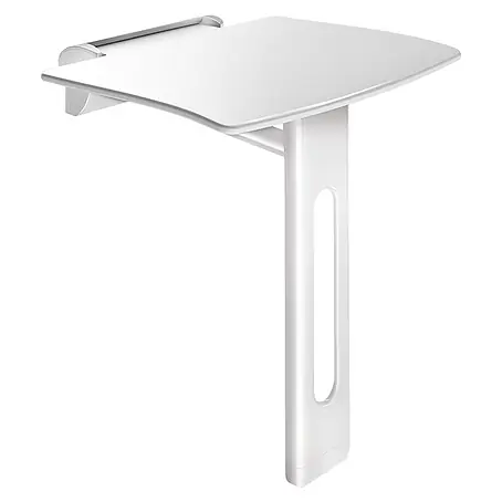 Delabie  WC-Sitz Delabie Abnehmbarer Dusch-Klappsitz mit Fuß weiß Be-Line