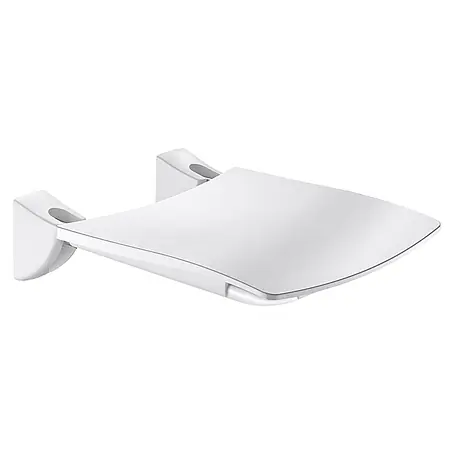 Delabie  WC-Sitz Delabie Duschsitz Komfort hochklappbar Edst. pulverbesch. weiß