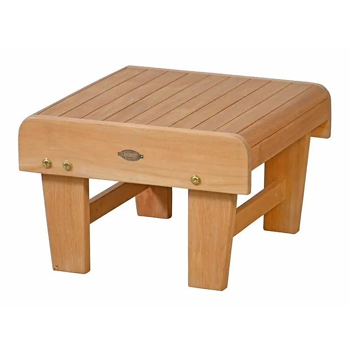 Kai Wiechmann Gartenhocker - Teakholz, Klappbar, braun - Robuster, heller Holz-Fußhocker mit Lattenrost, ideal für Dusche oder Spa.
