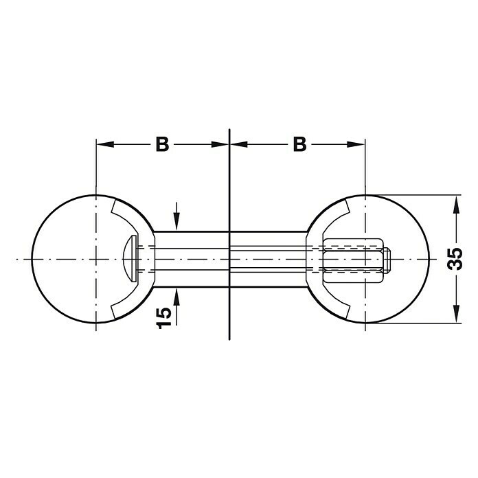 Häfele ArbeitsplattenverbinderLänge: 150 mm Front View