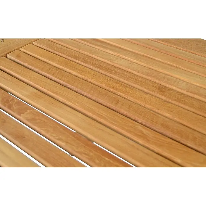 Kai Wiechmann Garten-Beistelltisch - L x B x H: 60 x 60 x 46 cm, Teakholz, Quadratisch, Braun - Hellebraune Holzlattenoberfläche, ideal für Gartenmöbel.