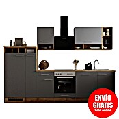 Respekta Cocina modular completa Hilde (Ancho: 310 cm, Gris, Mate, Efecto madera, Sin electrodomésticos) | BAUHAUS