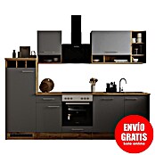 Respekta Cocina modular completa Hilde (Ancho: 280 cm, Gris, Mate, Efecto madera, Sin electrodomésticos) | BAUHAUS