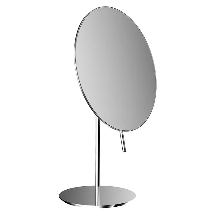 Calmwaters Kosmetikspiegel - Durchmesser: 20,2 cm, Rund, Chrom, Vergrößerung 1: 300 % - Stehender Schminkspiegel mit Chrom-Finish, rundem, kippbarem Spiegelkopf, schlankem Ständer und rundem Fuß.