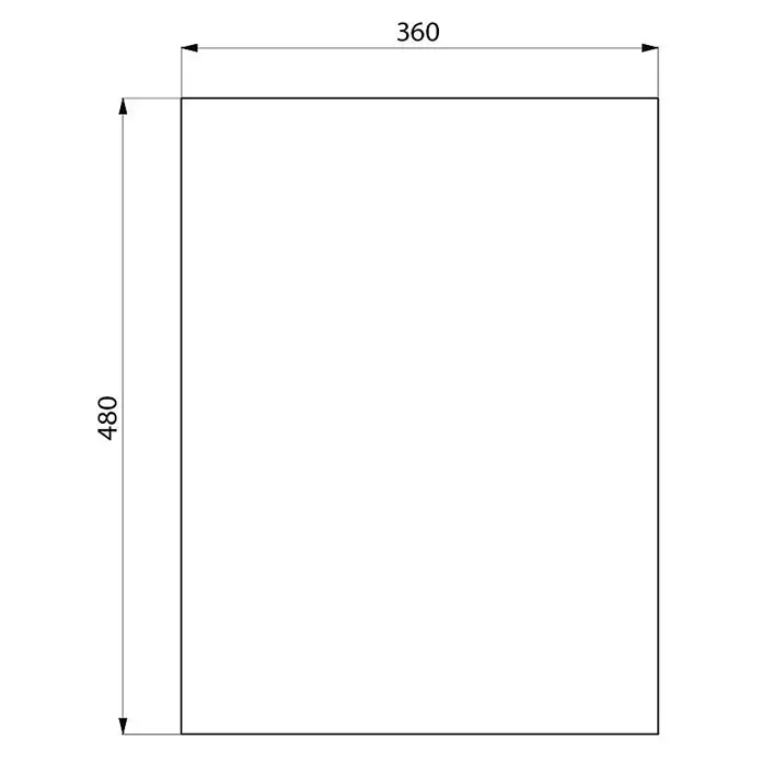 Delabie Wandspiegel - 51,5 x 35 cm - Rechteck mit Abmessungen 360 breit und 480 hoch.