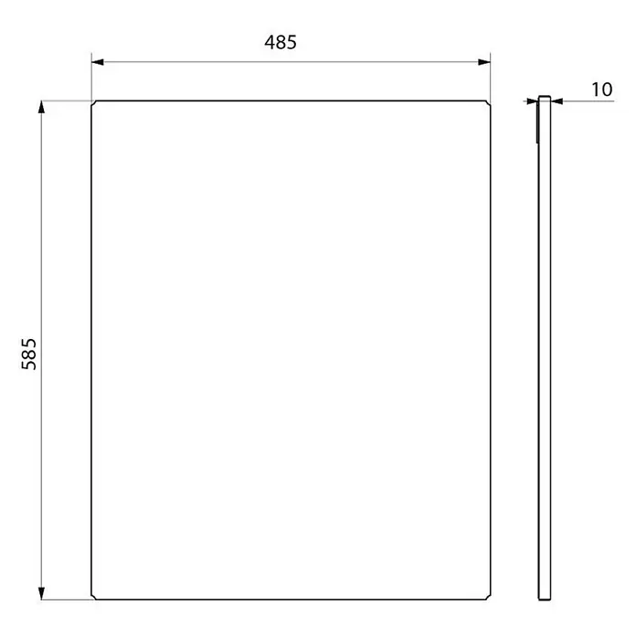 Delabie Wandspiegel - 50 x 3,4 cm - Rechteckige Platte mit Abmessungen 485x585x10 mm.
