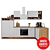 Respekta Cocina modular completa esquinera Hilde (Ancho: 310 cm, Blanco, Mate, Efecto madera, Sin electrodomésticos) | BAUHAUS