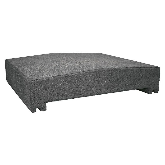 Mauerabdeckplatte R (25 x 26 x 4,8 cm, Anthrazit, Beton)