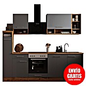 Respekta Cocina modular completa Hilde (Ancho: 250 cm, Gris, Mate, Sin electrodomésticos, Efecto madera) | BAUHAUS