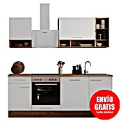 Respekta Cocina modular completa Hilde (Ancho: 220 cm, Blanco, Mate, Sin electrodomésticos, Efecto madera) | BAUHAUS