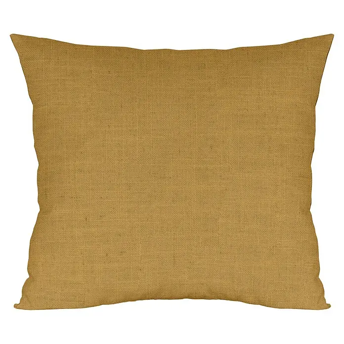 Cojín Grace - 45 x 45 cm, Textil, Mostaza, Cuadrado - Cojín cuadrado de lino marrón dorado.