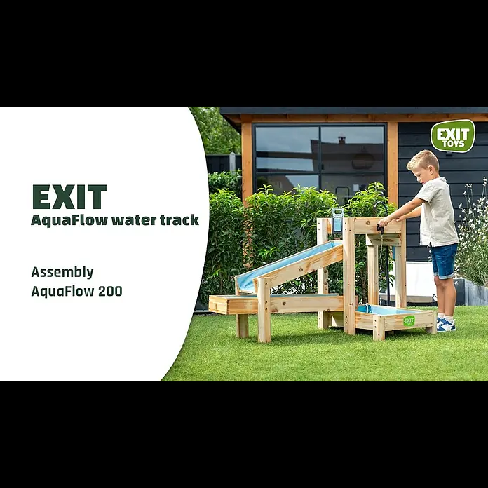Exit Toys Wasserbahn Aquaflow - Holz, Natur/Blau, 140 x 73 x 90 cm - Assembly AquaFlow 200 Water track
