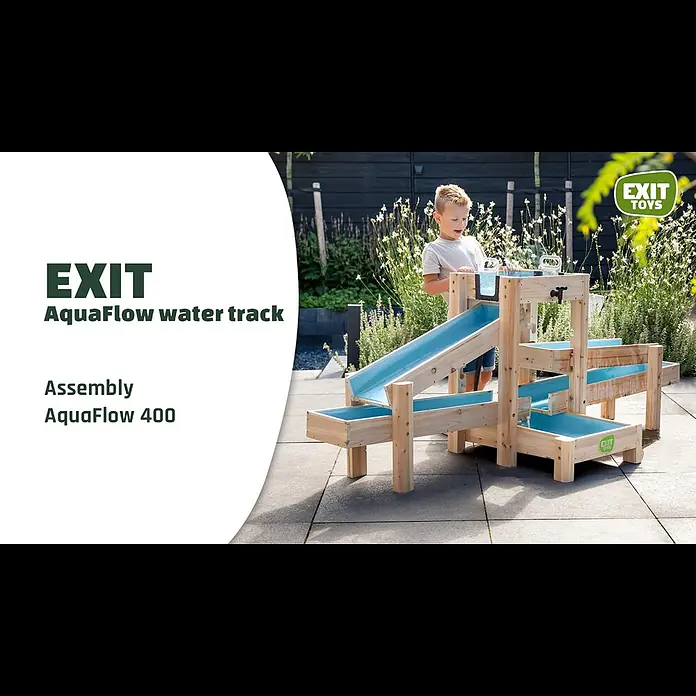 Exit Toys Wasserbahn Aquaflow - Holz, Natur/Blau, 221 x 73 x 90 cm - Assembly AquaFlow 400 Water track